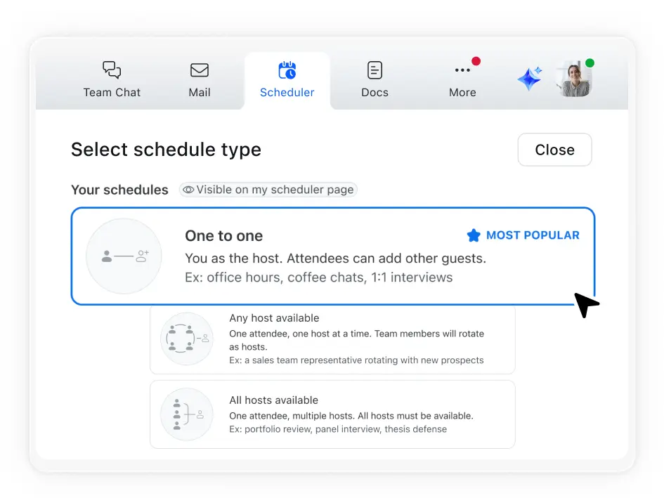 Book individual and group meetings
