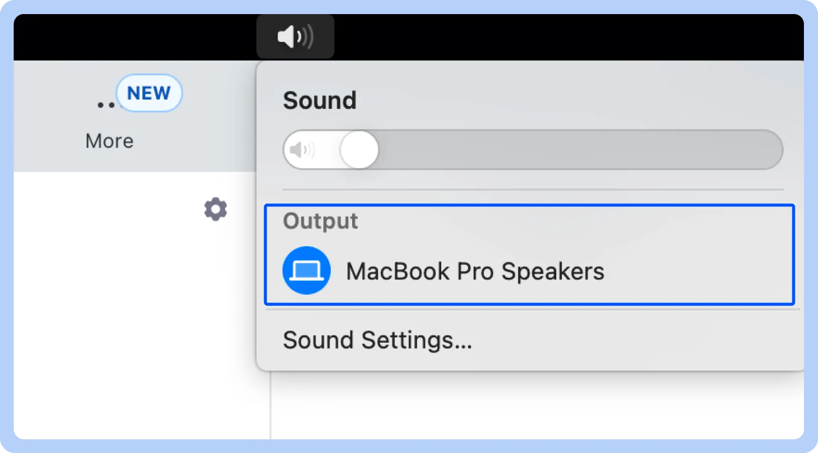 A screenshot displaying how to test that audio is working.