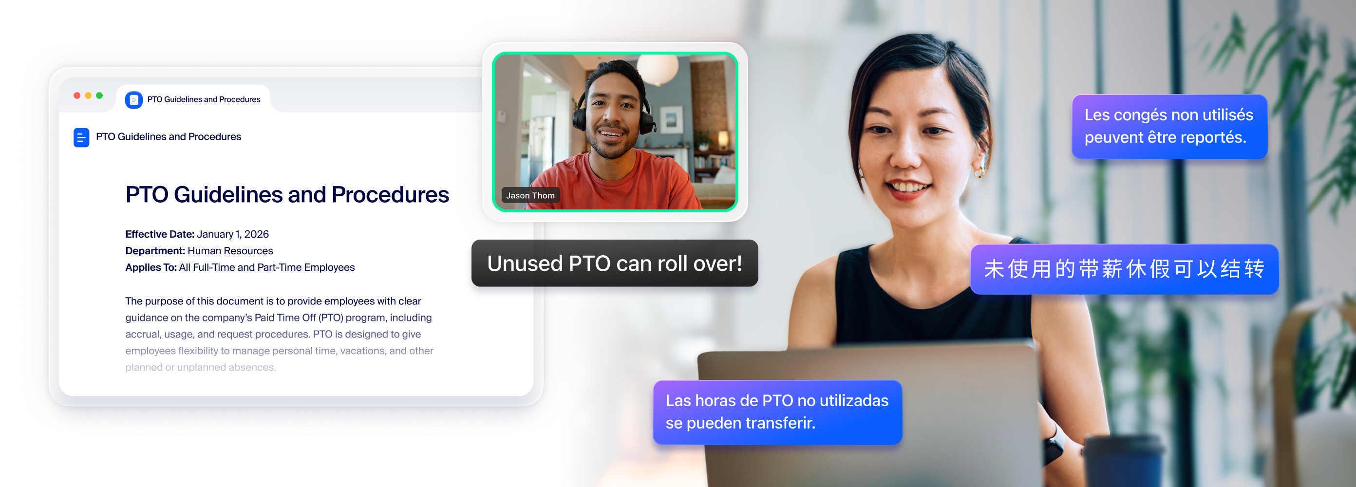 Reach employees with one consistent message in multiple languages