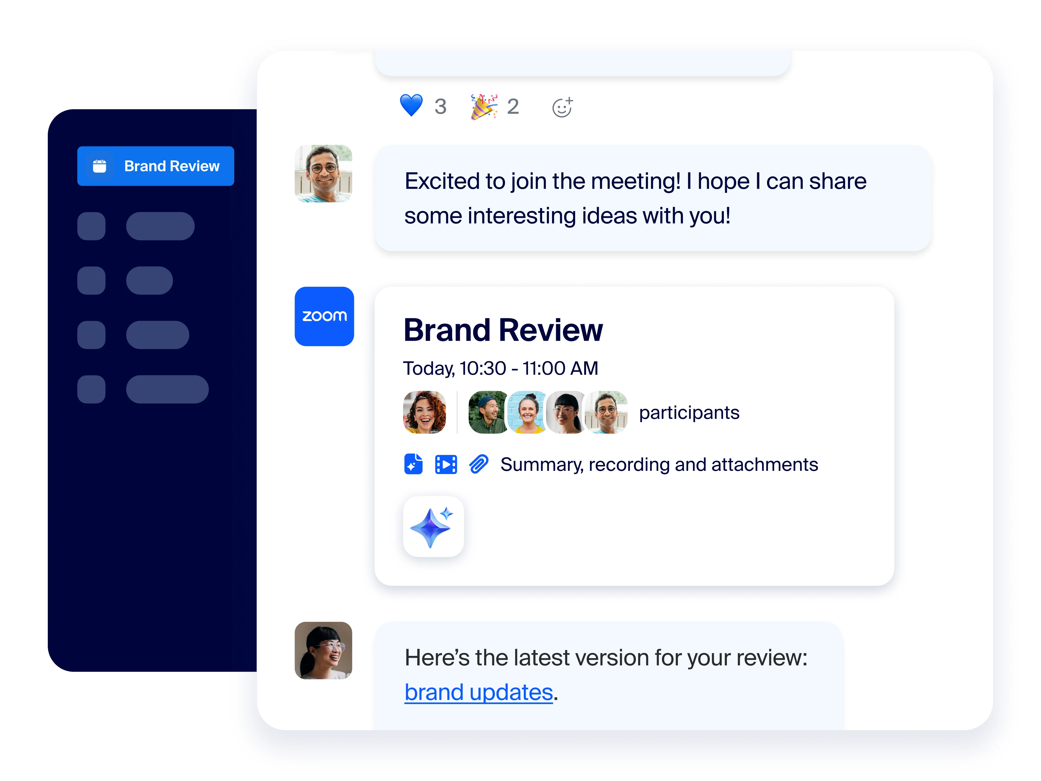 Continuous meeting chats