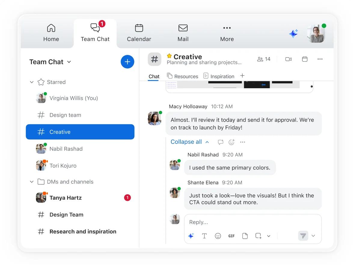 Continuous meeting chat