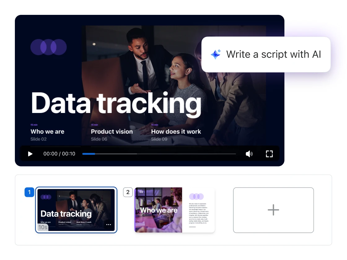 Convert slide decks into narrated videos