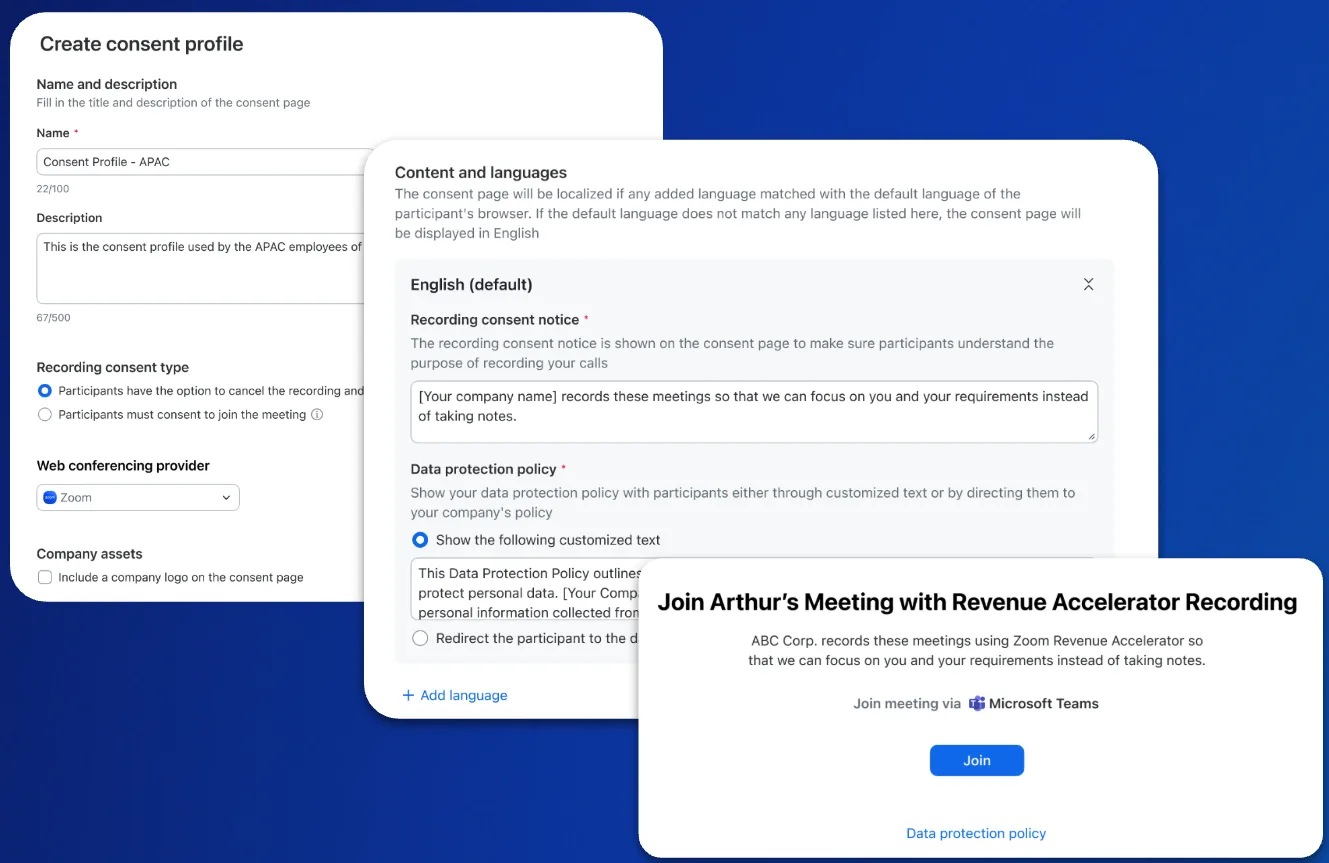 Revenue Accelerator: Pre-Meeting Consent Enhancements