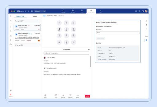 A screenshot of Zoom&rsquo;s CRM integration.