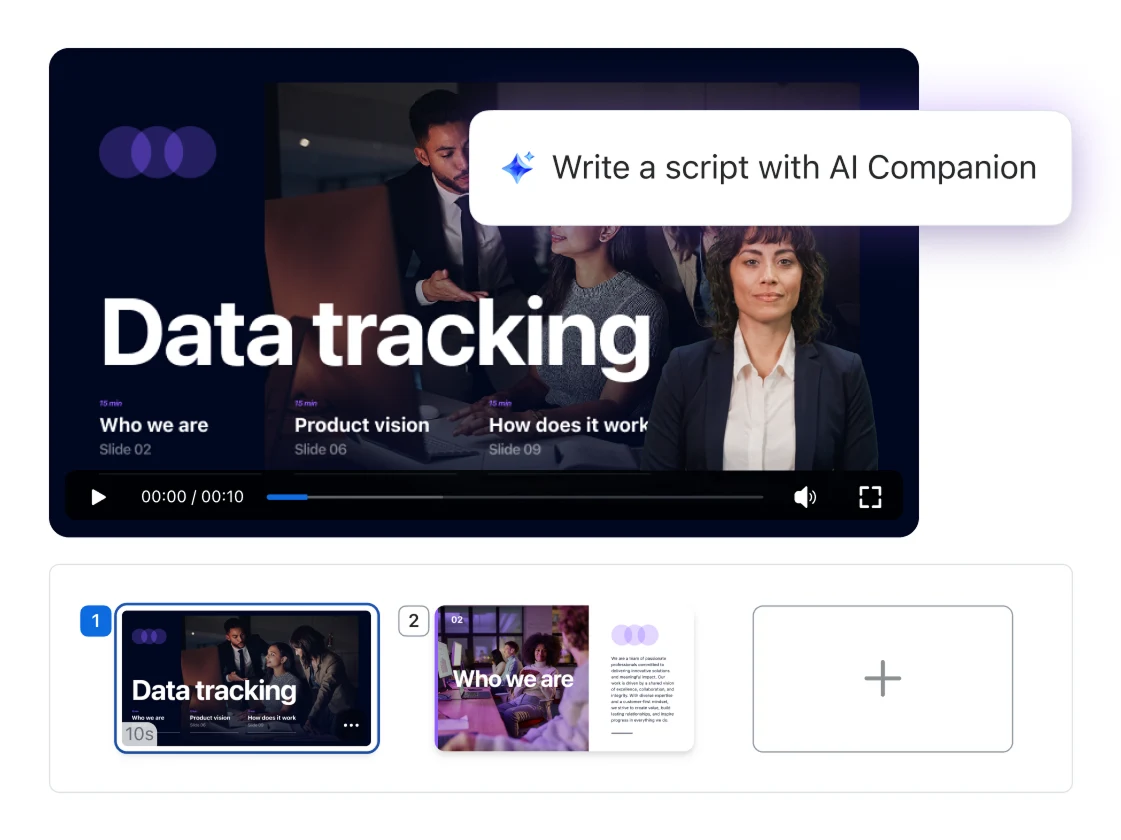 Turn slide presentations into clips