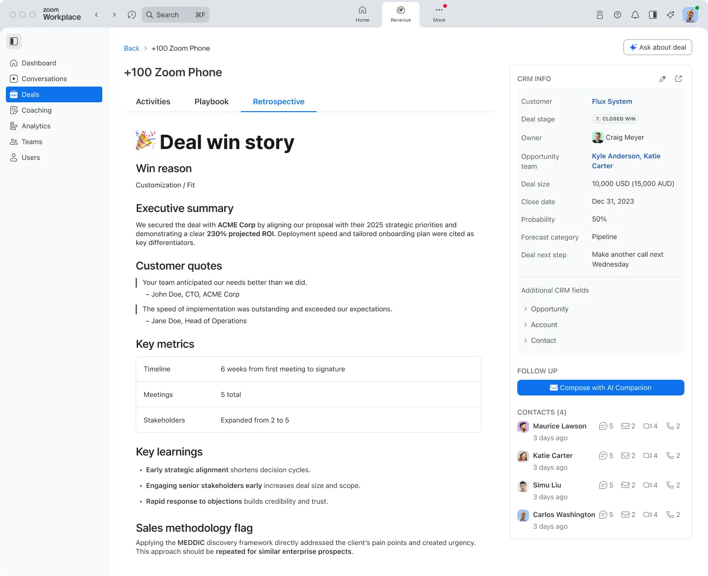 Revenue Accelerator: Win/Loss Analysis