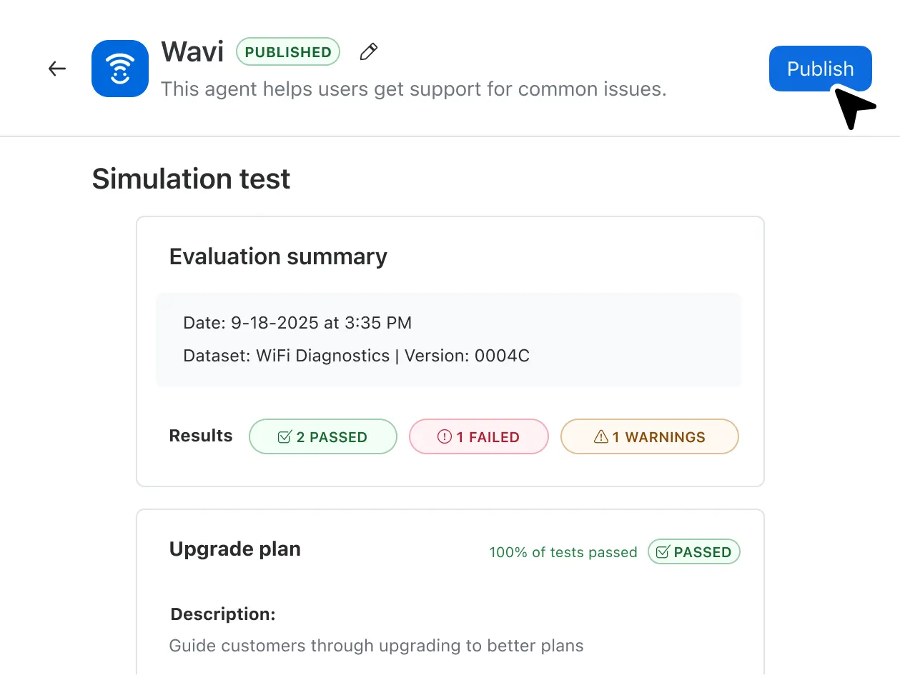 Deploy and test voice agents before going live
