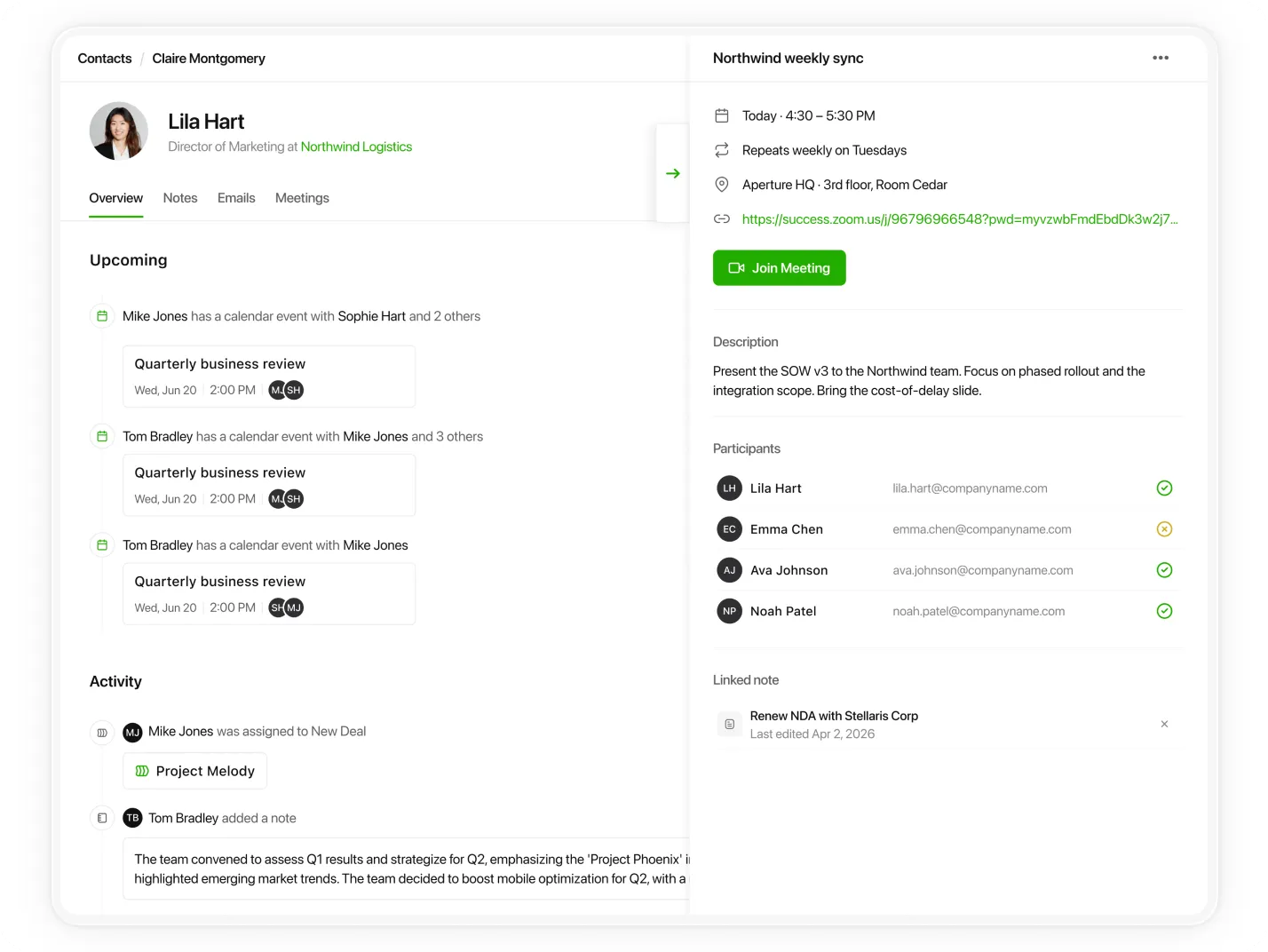 Email & Calendar Sync