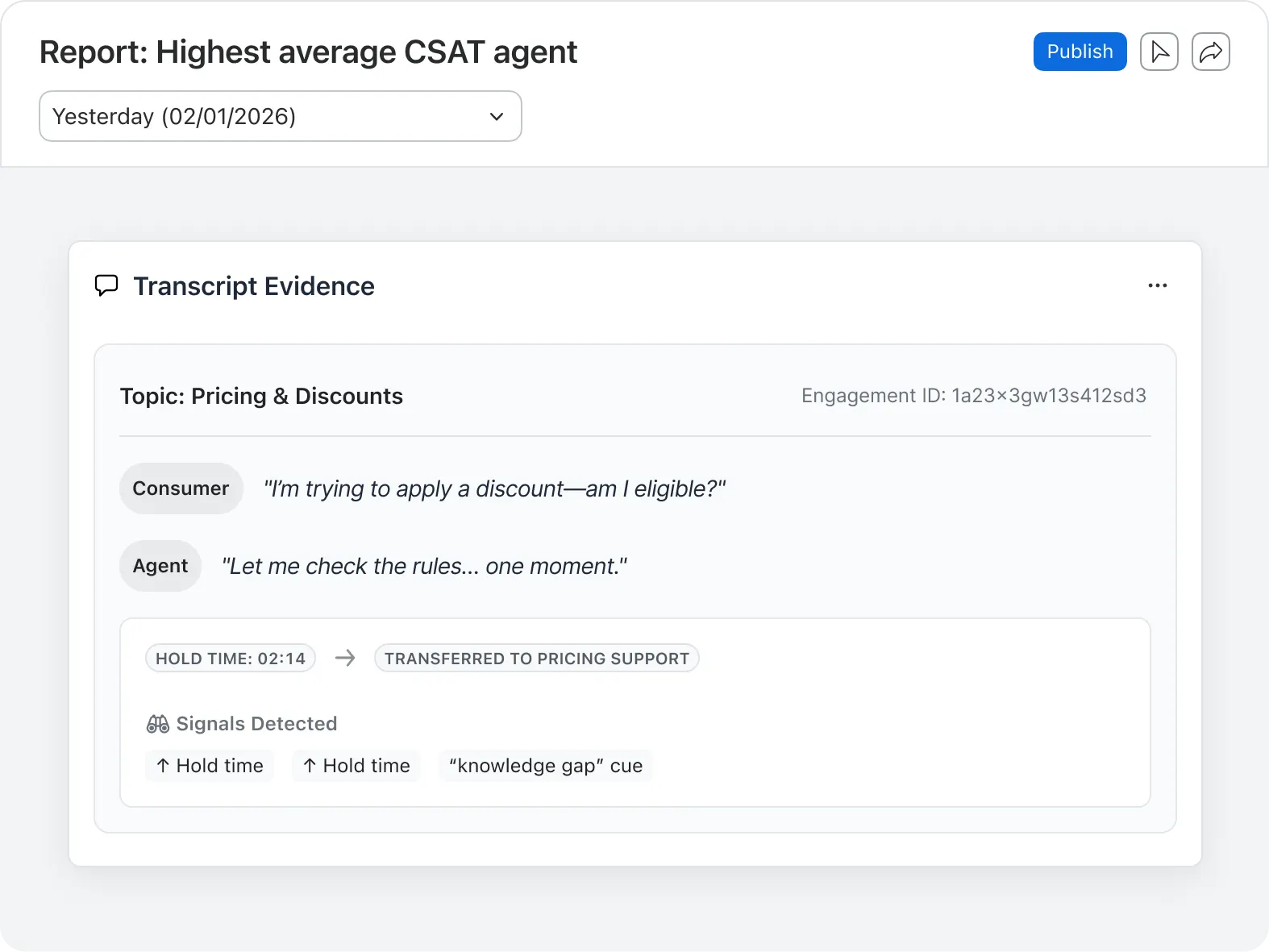 Enable ongoing CX improvement, not one-off analysis