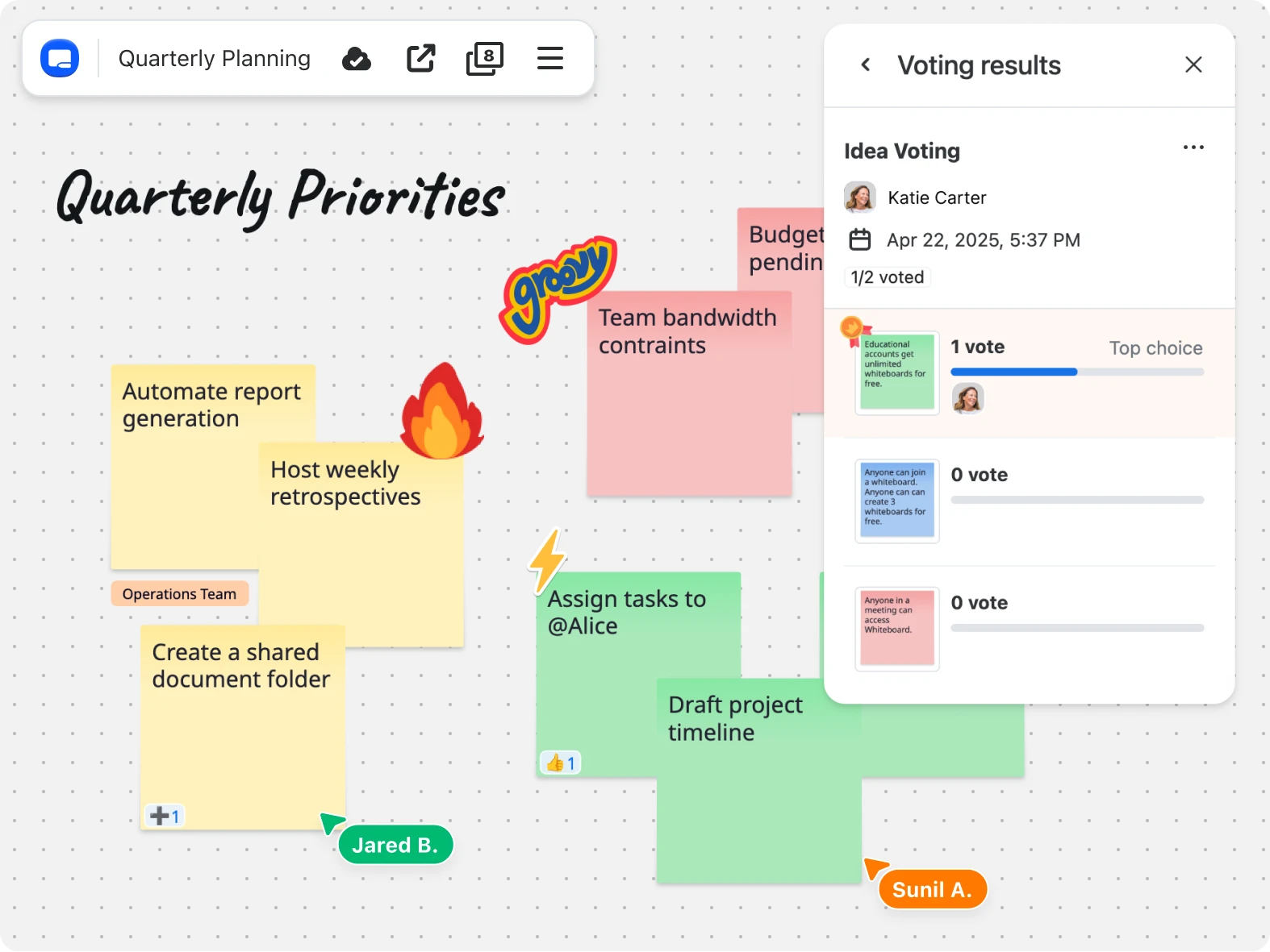 Energize whiteboard sessions with live activities