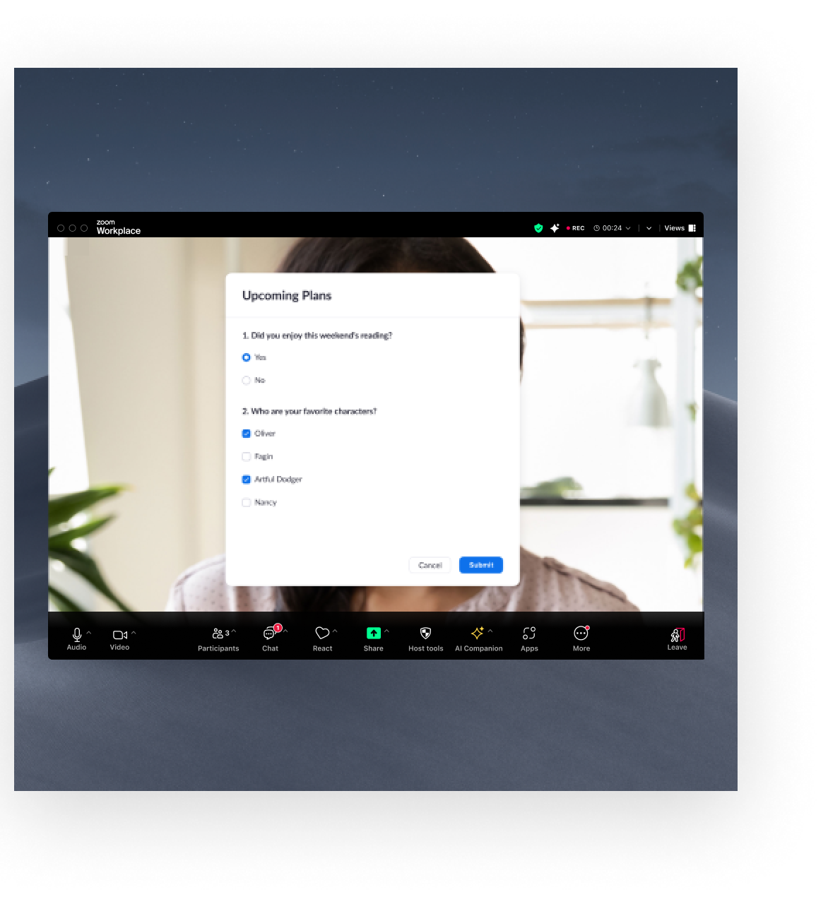 Survey on a Zoom call