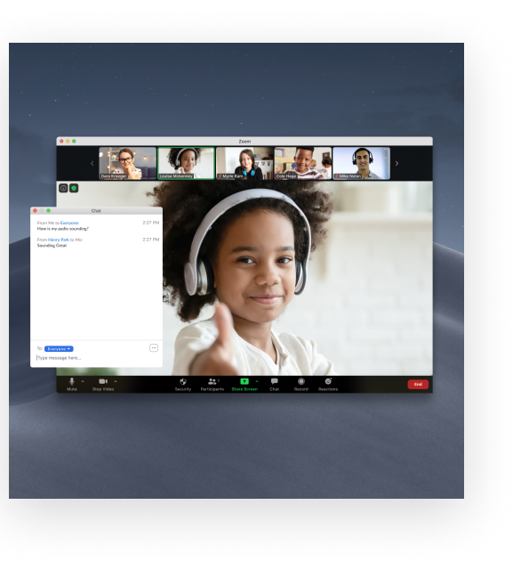 Gambar video Zoom dan obrolan Zoom