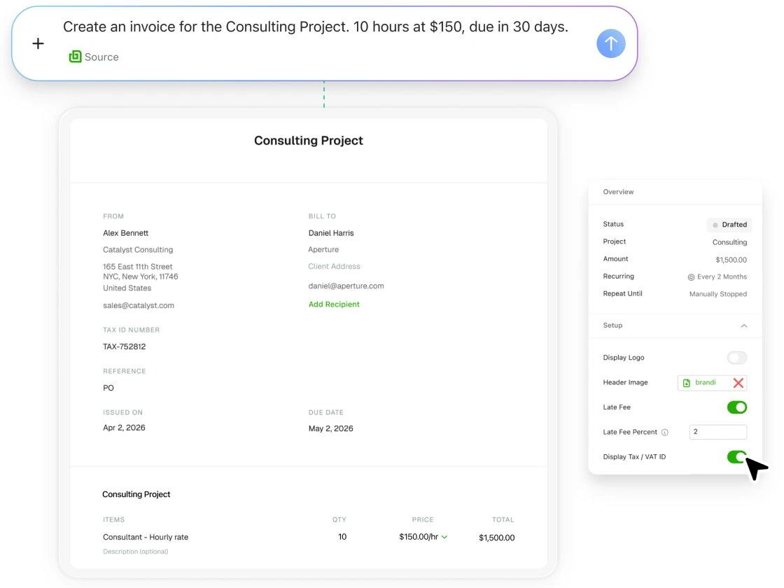 Generate invoices