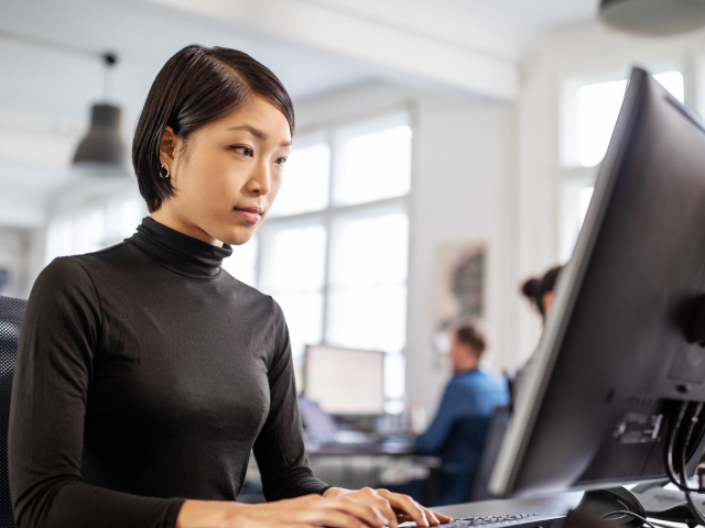 Woman on computer