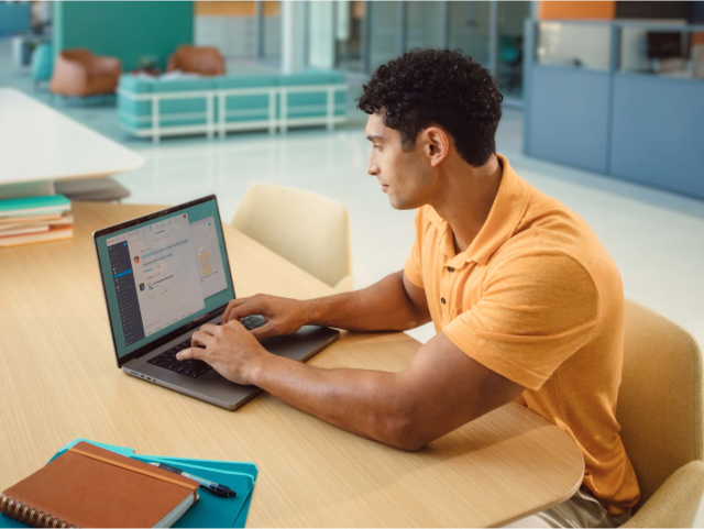 Man working on the computer