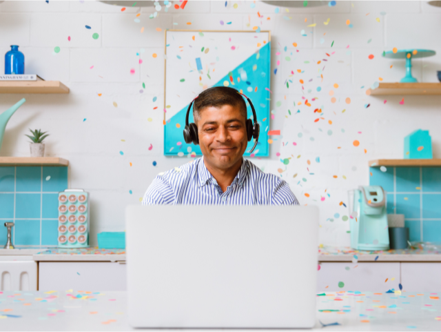 Man working on the computer