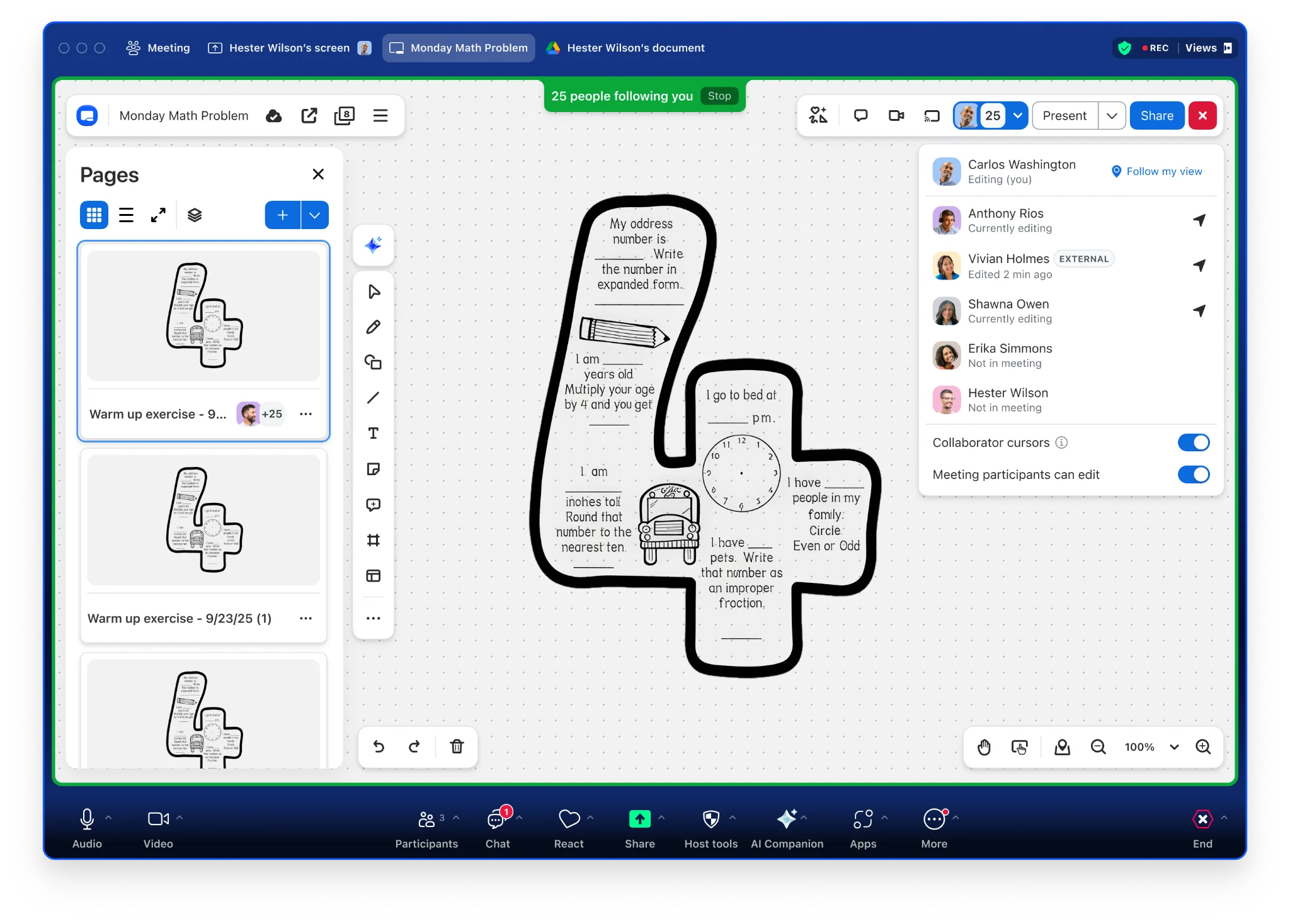 Individual Whiteboard Mode