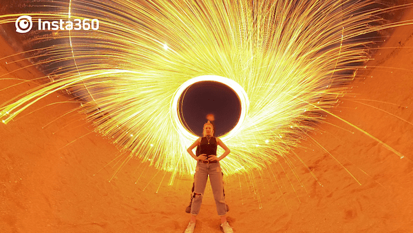Image of a woman in a spinning fire