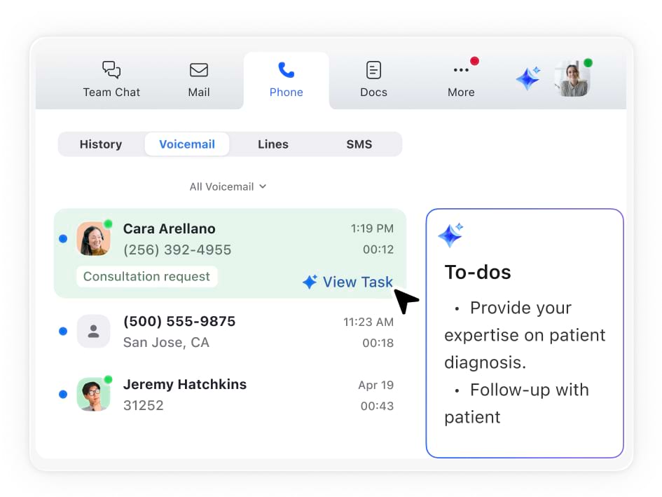 Let AI create tasks from voicemails