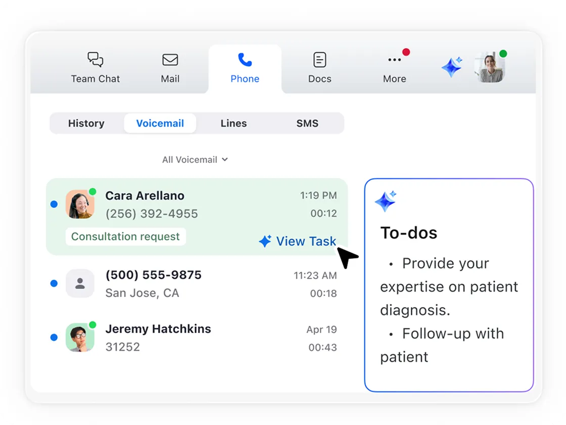 Let AI create tasks from voicemails