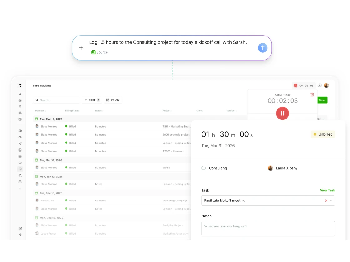 Log time from your client calls