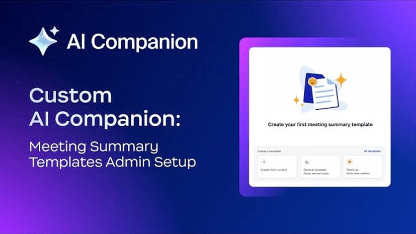 Custom AI Companion: Meeting Summary templates admin setup 