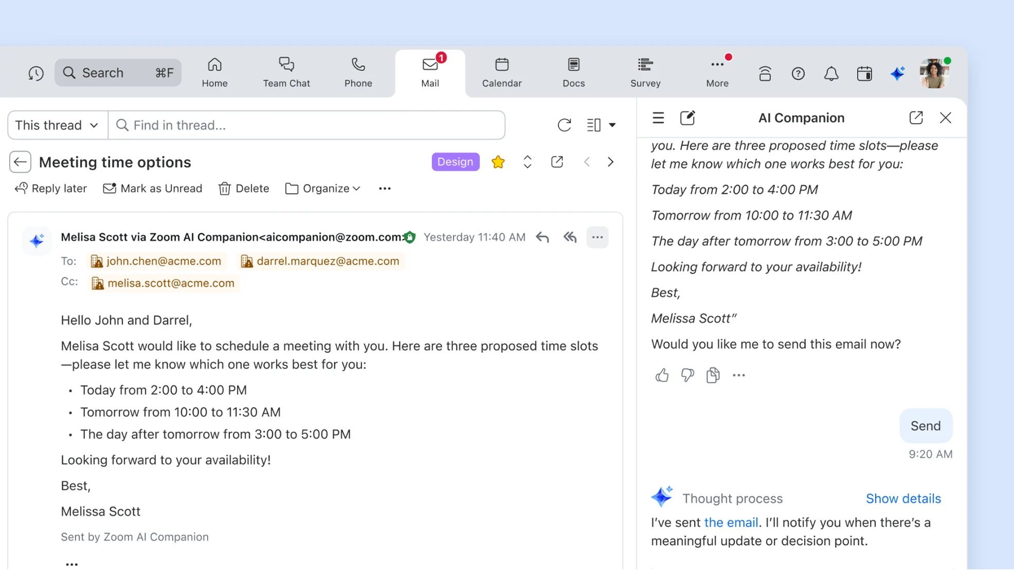 Calendar management