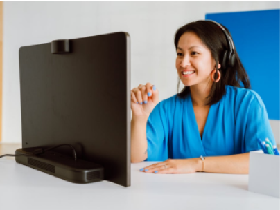 Woman looking at screen