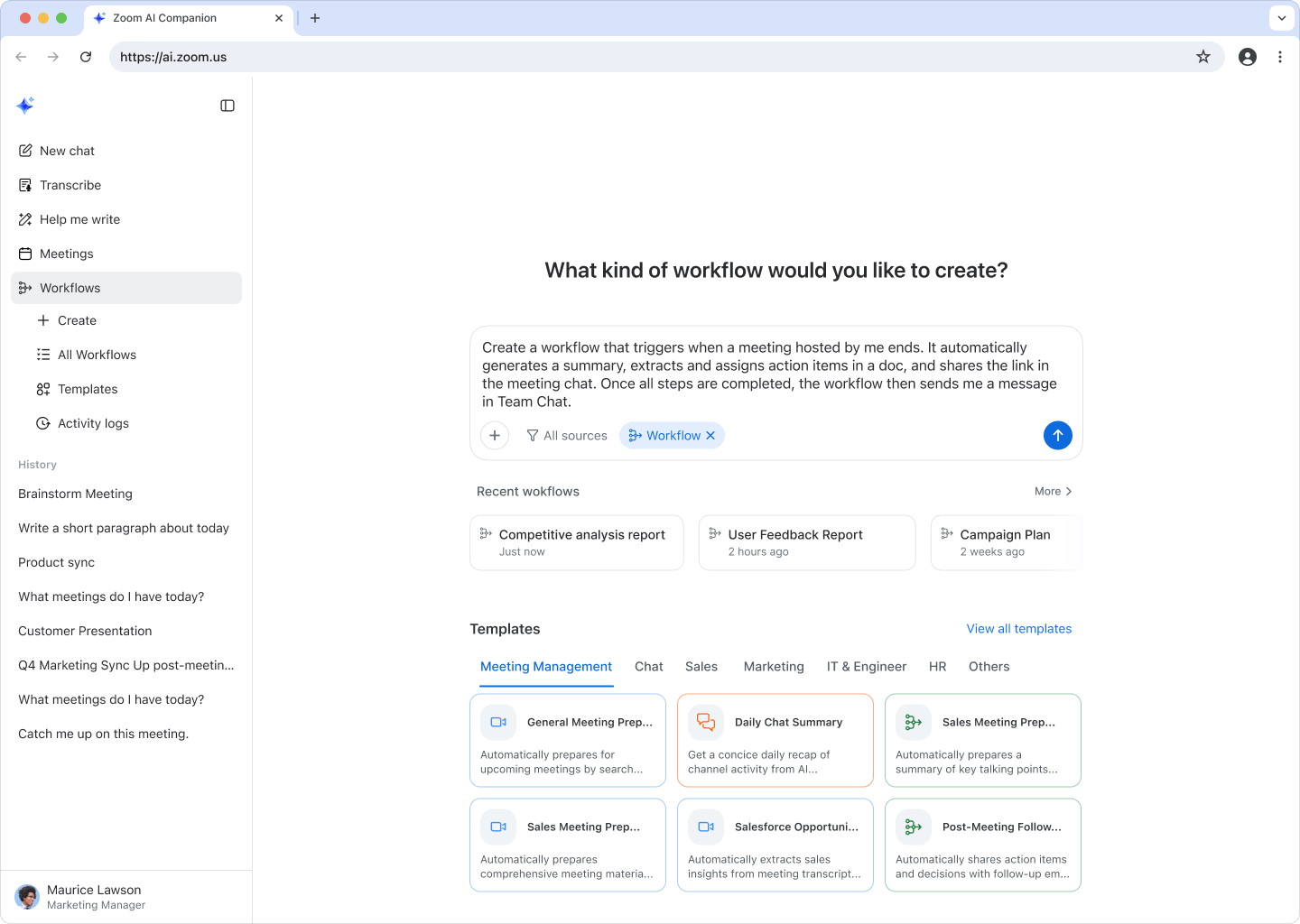 Personal Workflows (GA)