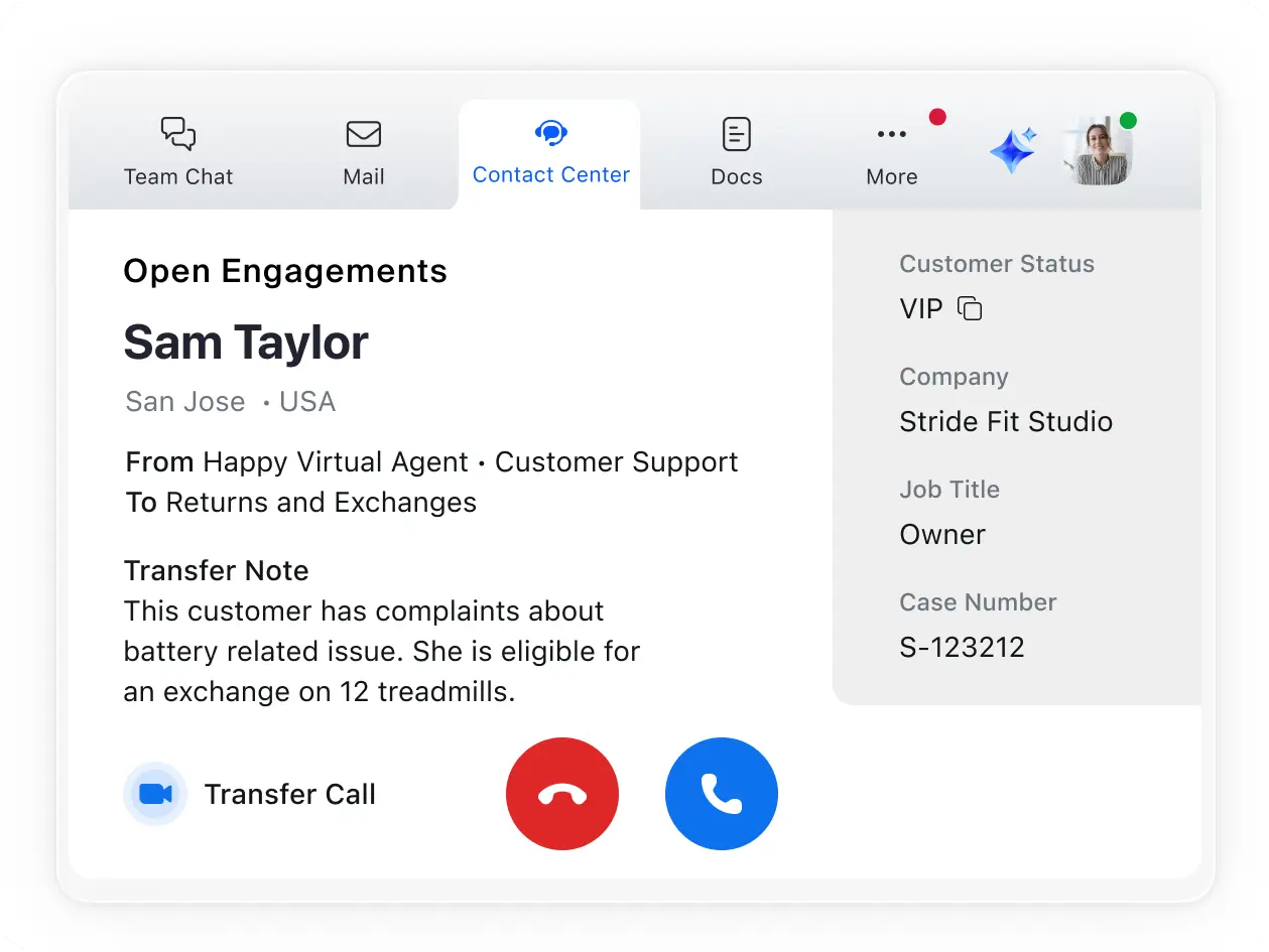 Preserve customer context