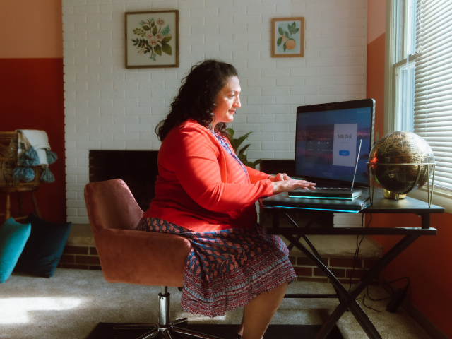 Woman working at desk