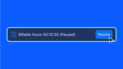 Pause and resume time tracking
