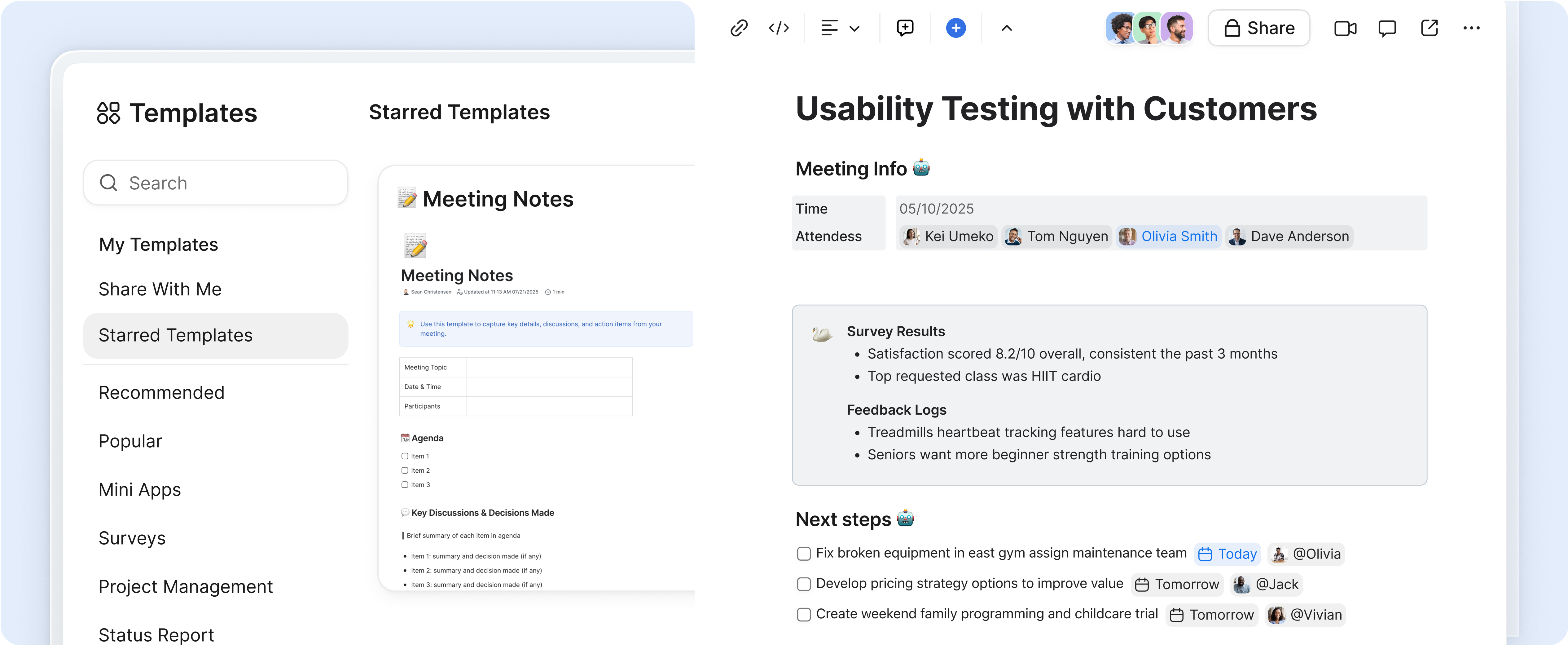 Save time with templates Save time with templates