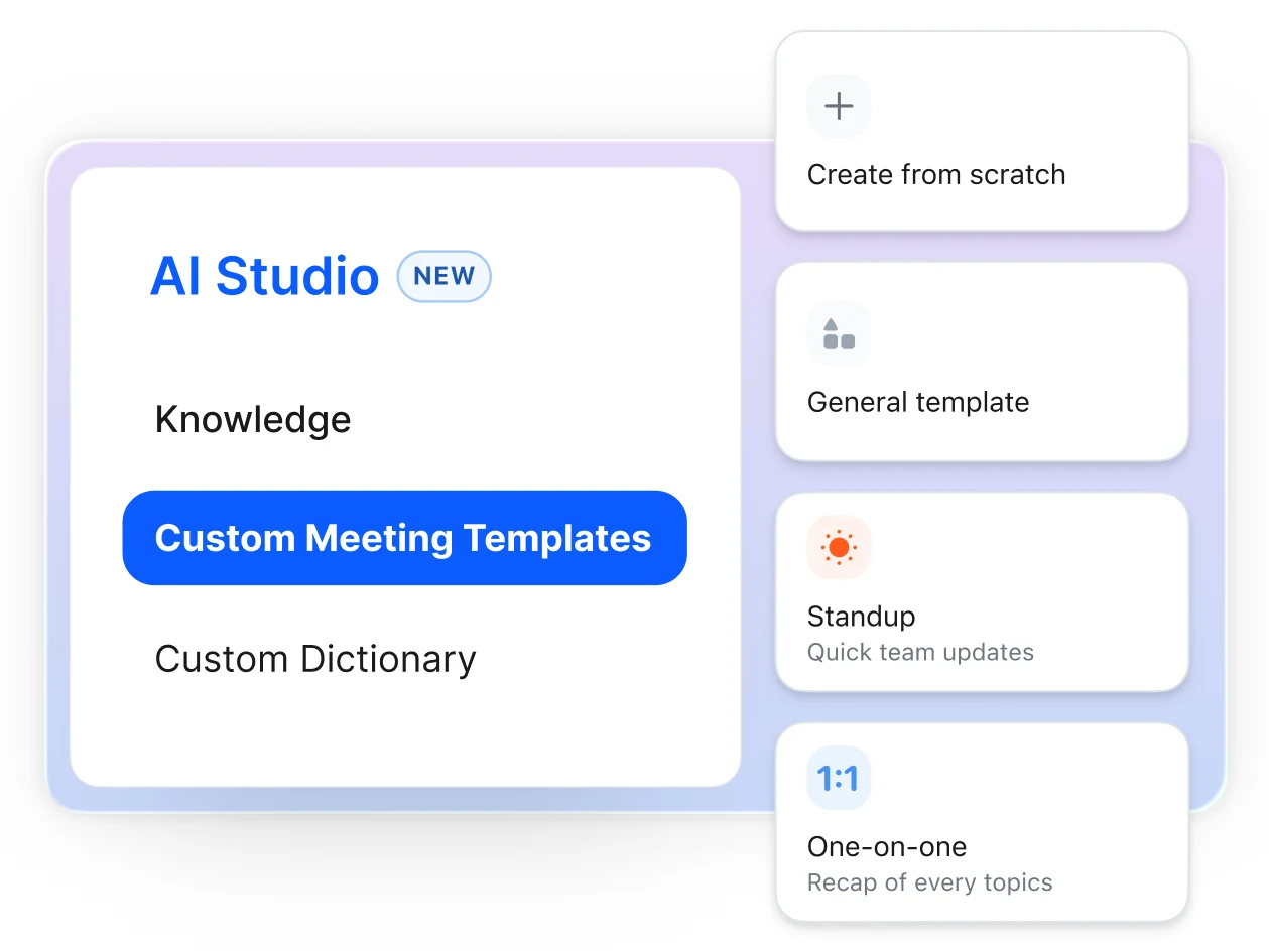 Save time with templates for meeting summaries