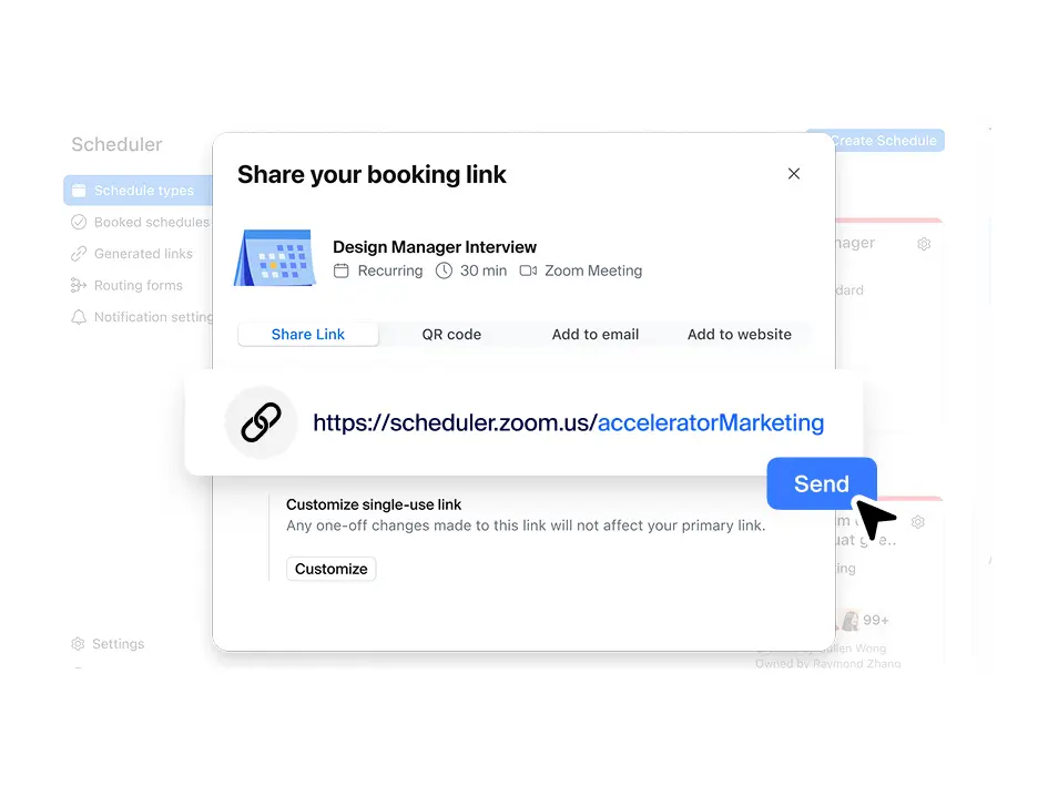 Share booking page links that stand out