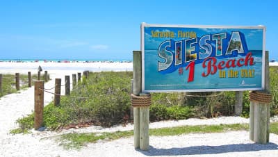 Siesta Key beach sign