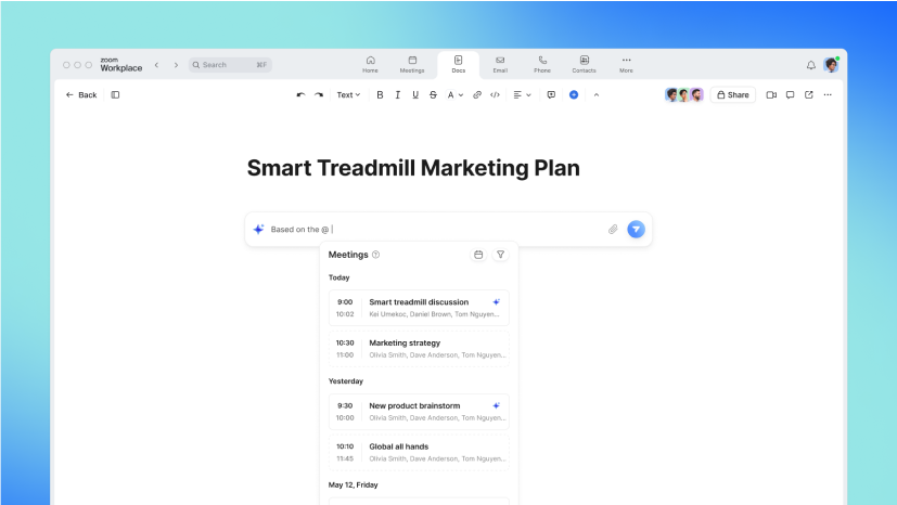 AI 우선 Zoom Docs로 협업을 강화하고 회의 내용을 변환하세요