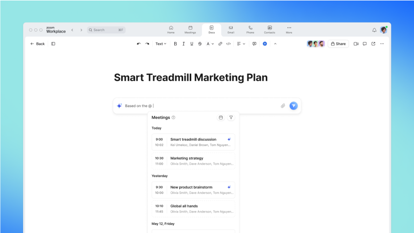 Supercharge collaboration and transform meeting content with AI-first Zoom Docs