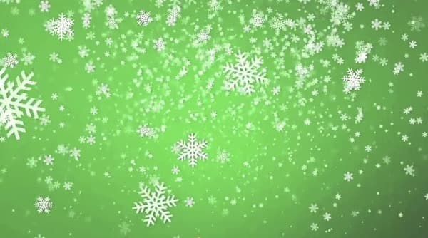 Green background of Snow Falling