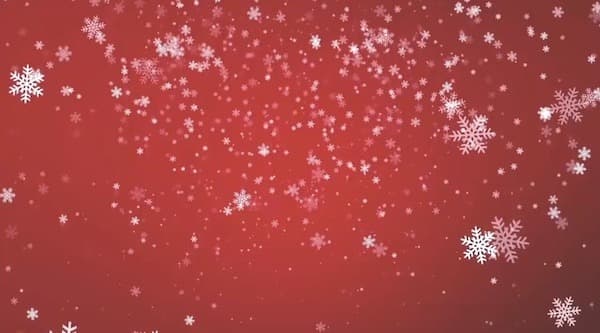 Red background of Snow Falling