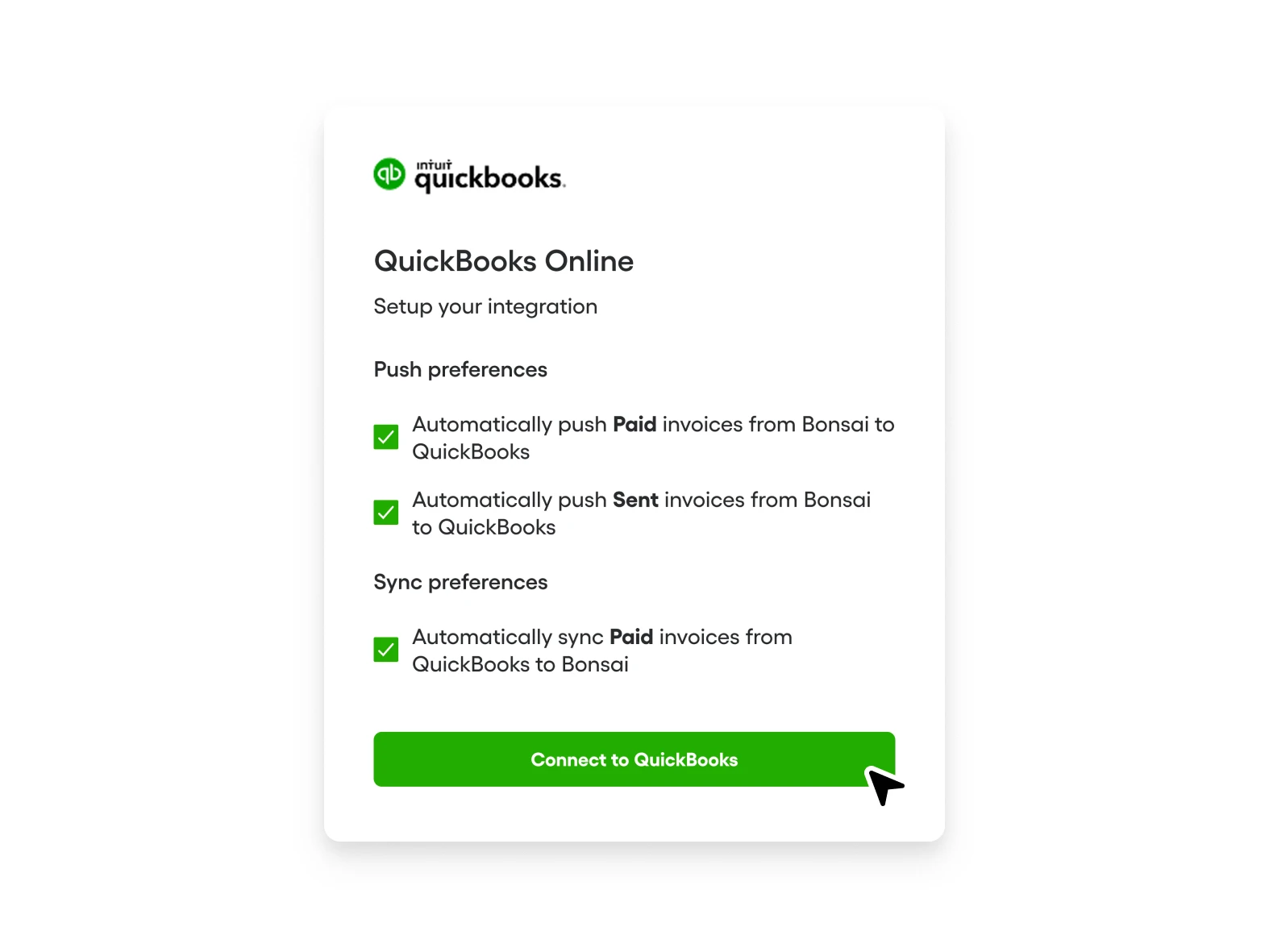 Sync your invoices with QuickBooks Online