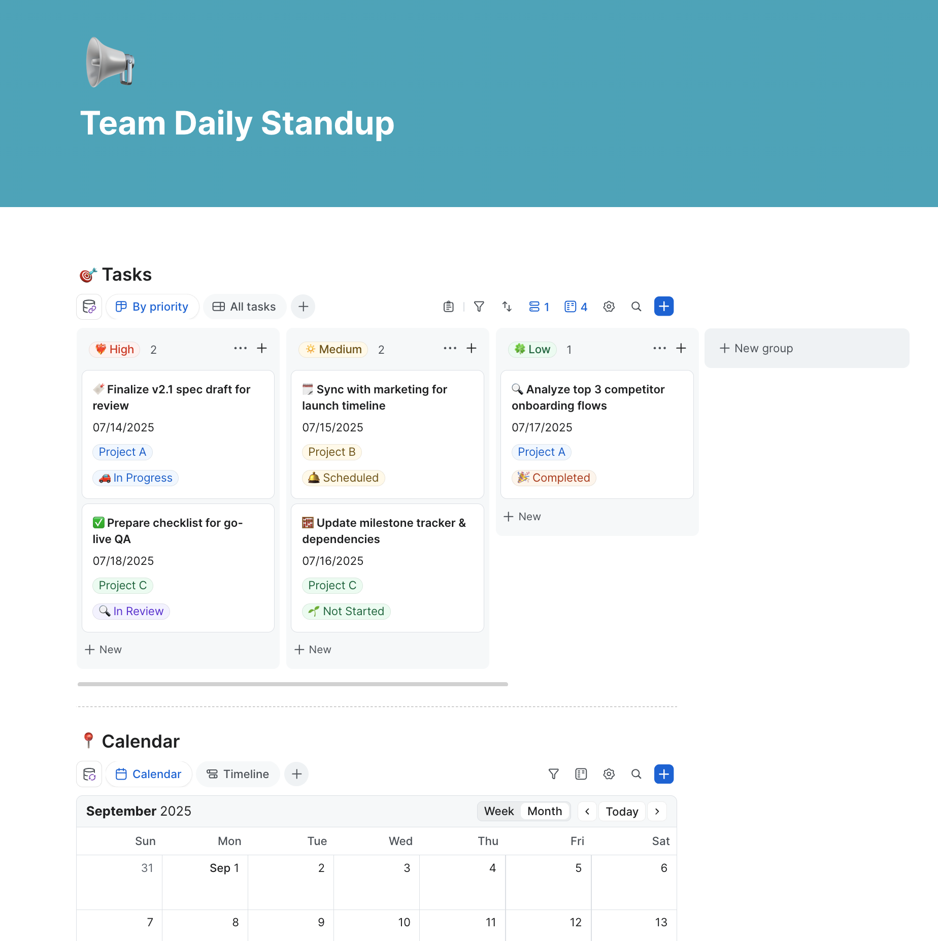 A daily scrum meeting agenda template