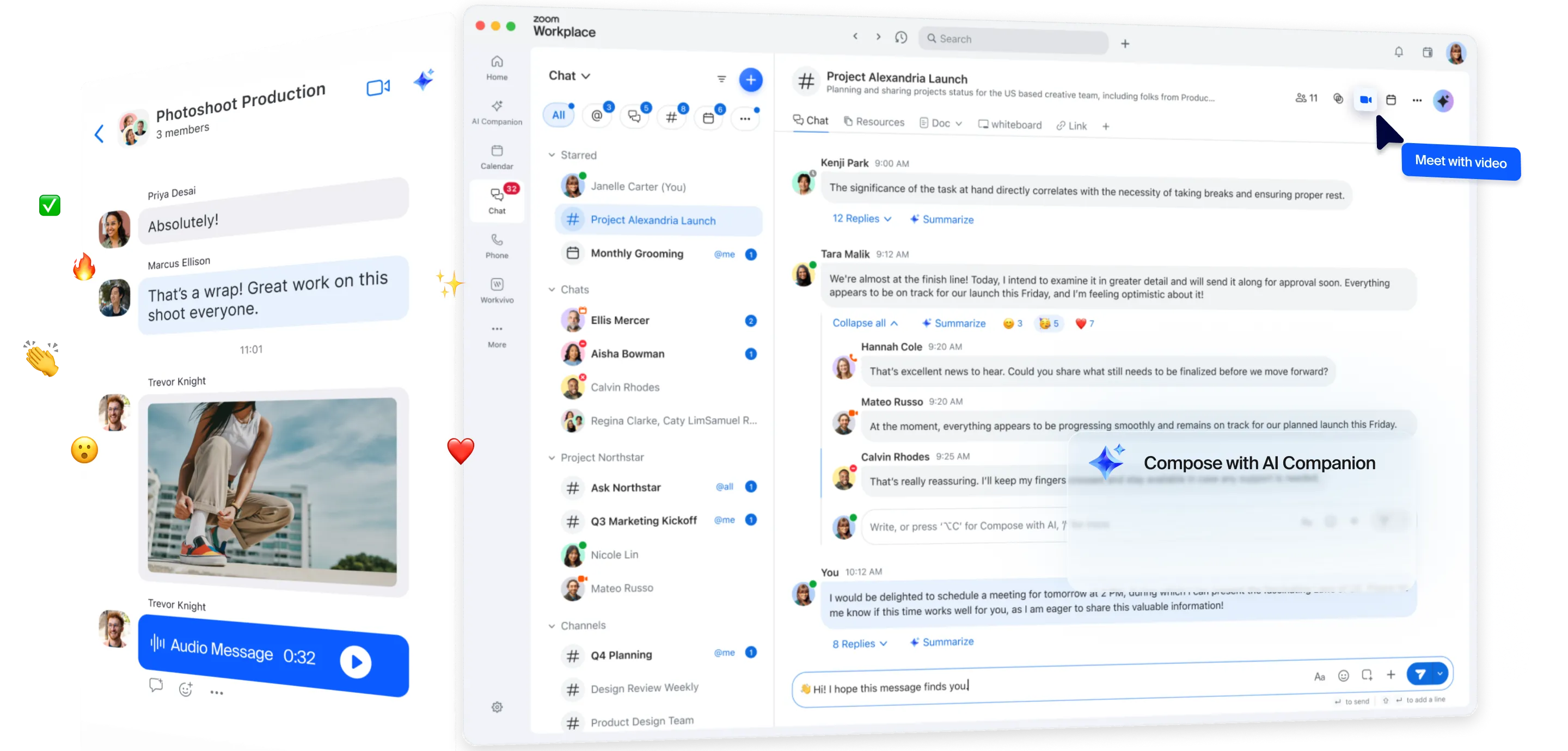 Lebih sedikit aplikasi. Lebih banyak bertindak. Zoom Chat menyelesaikan pekerjaan.