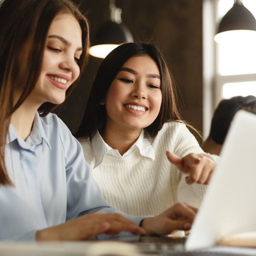 Woman working on a computer