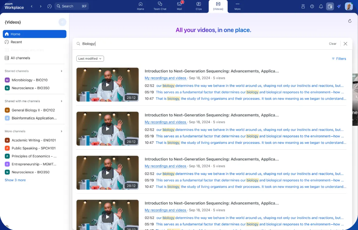 Video Transcript Search