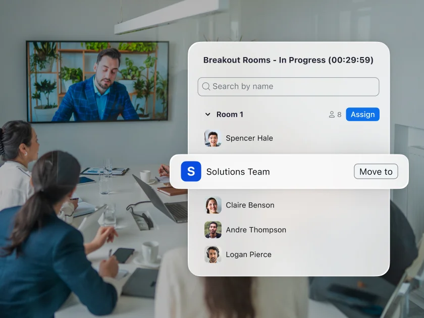 Using breakout rooms with Zoom Rooms