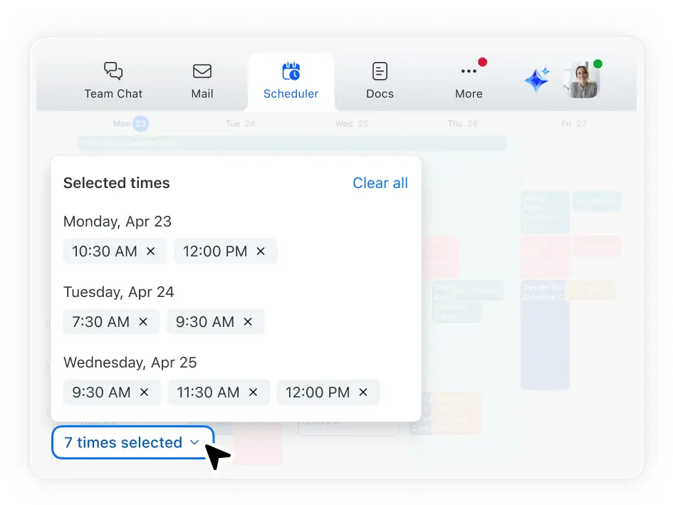 Let everyone vote on preferred meeting times