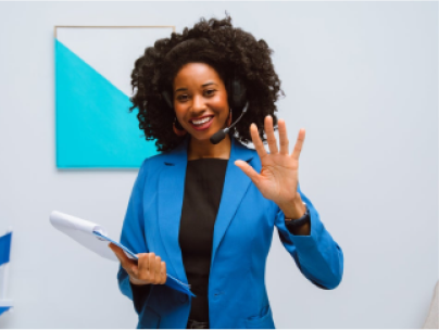 Woman smiling at camera