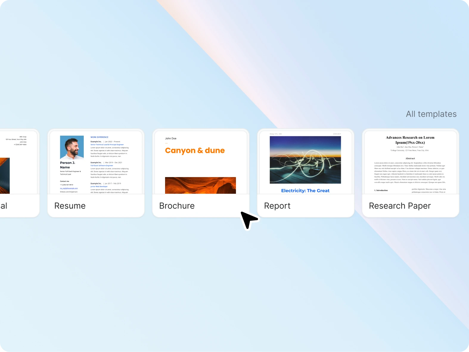 Build professional documents and templates