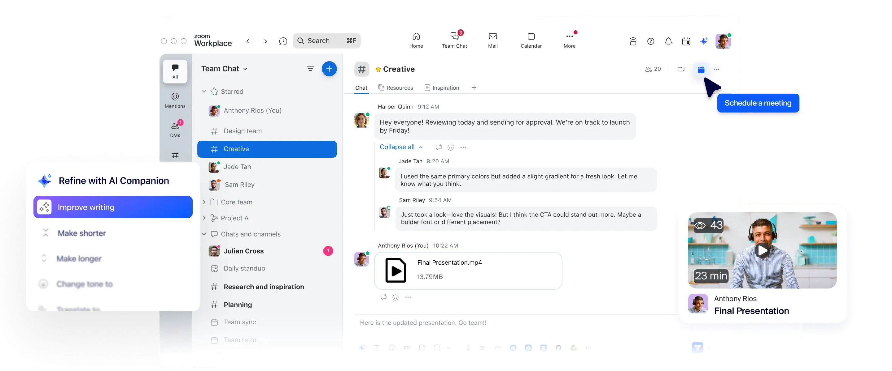Zoom Team Chat vs. Microsoft Teams